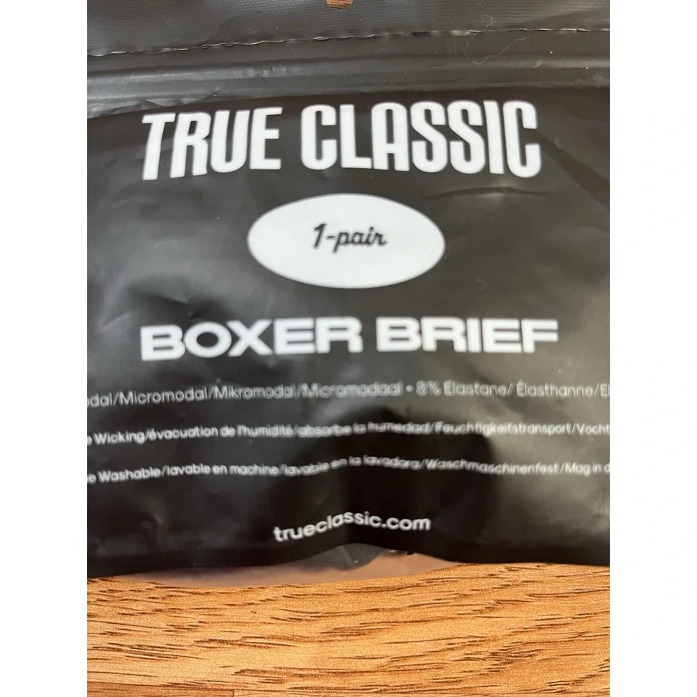 Tru Classic Boxer Briefs Black‎ One Pair Men's Size Large NEW